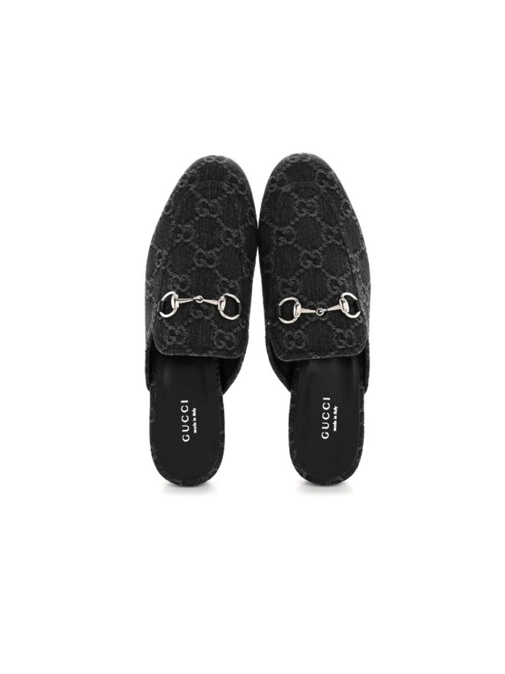 Gucci Jumbo GG Malaga Denim Princetown Slippers Black EU37 771592